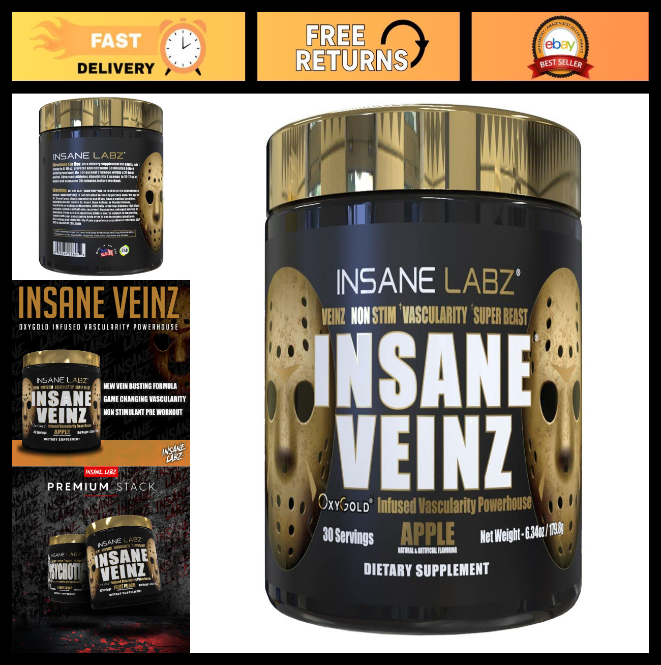 Nitric Oxide Pre Workout Powder – Non-Stimulant, Boost Vascularity & Blood Flow,