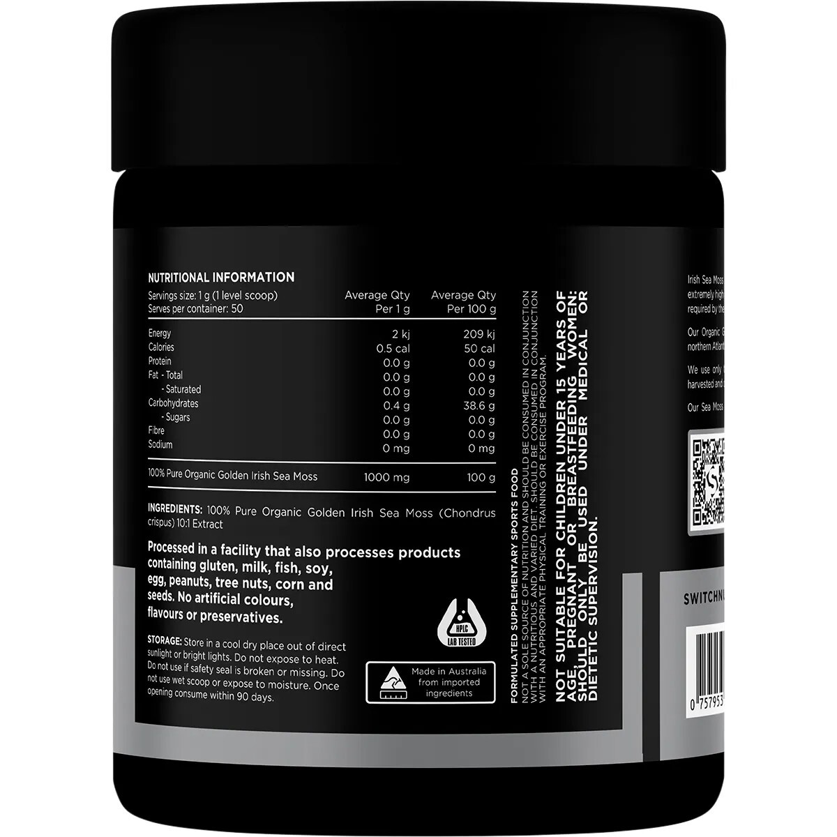 New Switch Nutrition Sea Moss 50g 100% Pure Golden Irish Sea Moss