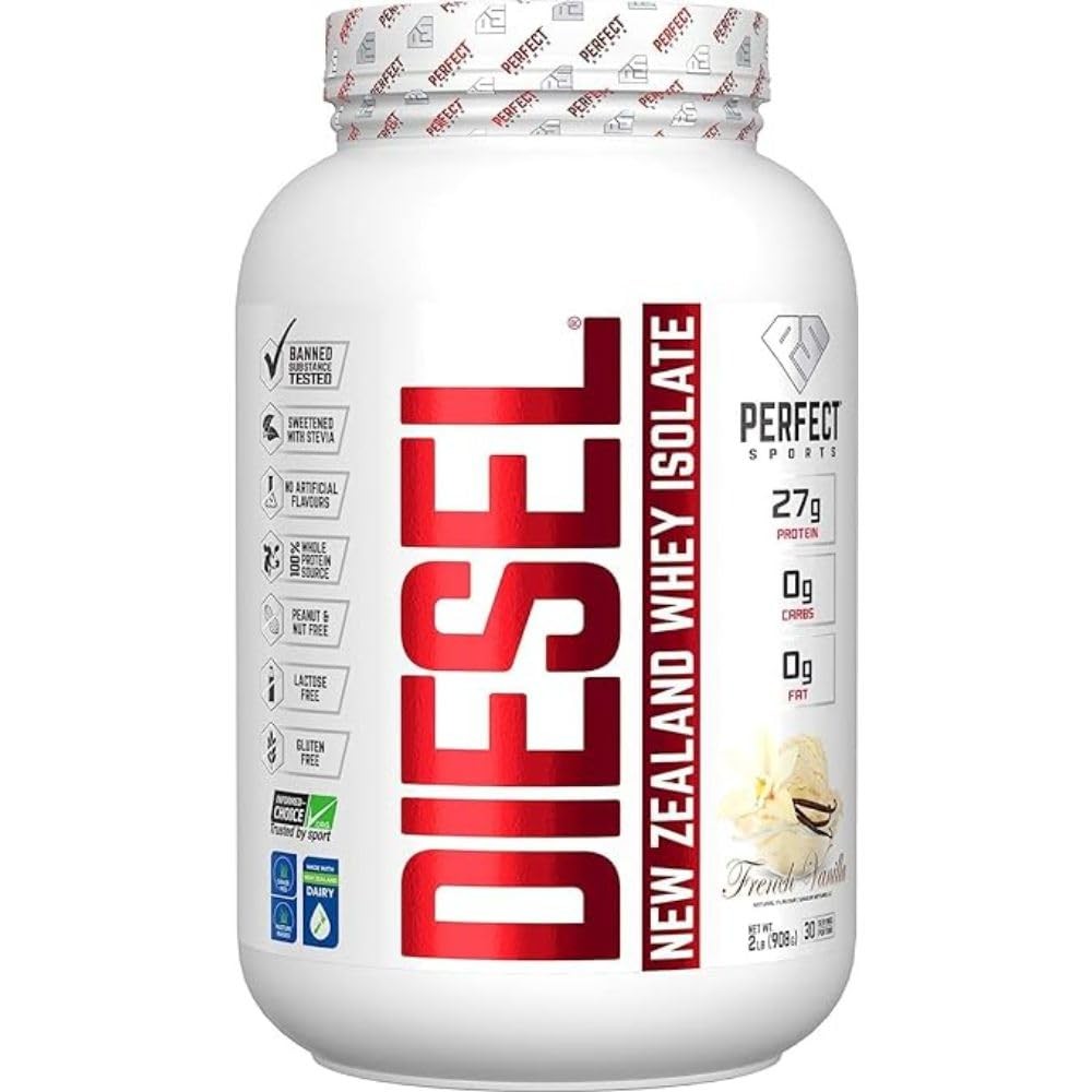 PERFECT SPORTS Diesel 100% New Zealand Whey Protein Isolate | Stevia Sweetened,