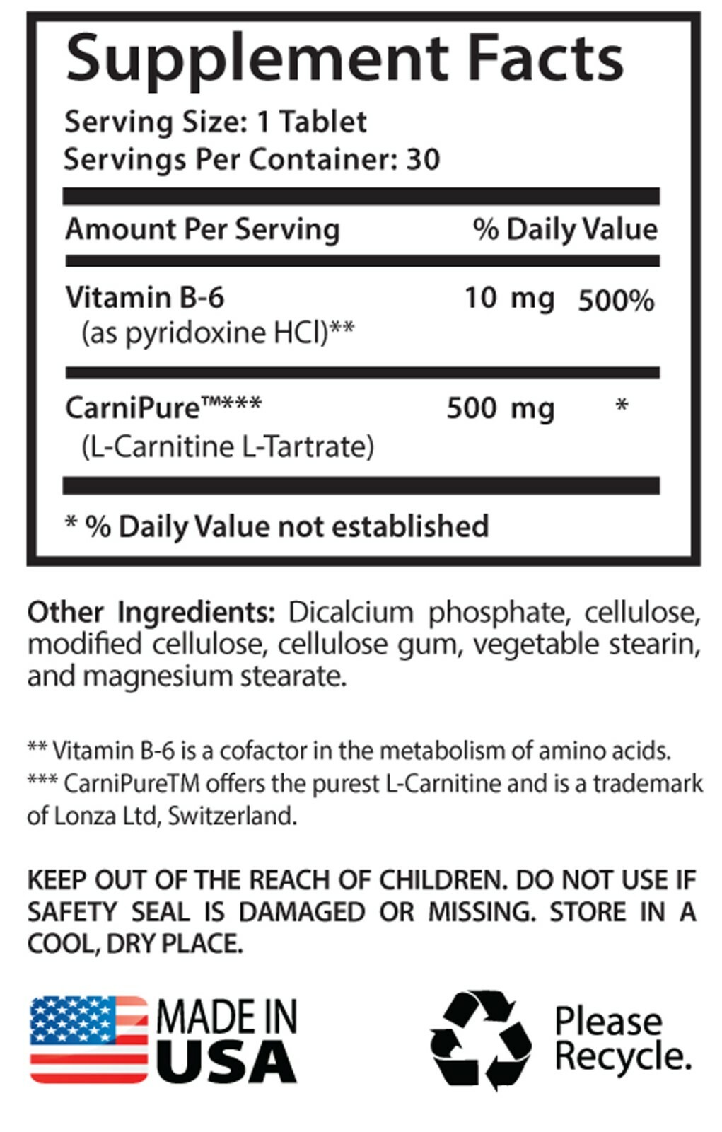 fat metabolism – L-Carnitine 500mg – weight loss pills 2B