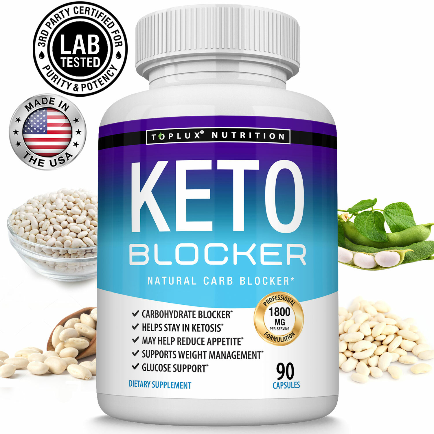 Keto Diet Blocker Pills 1800 MG (2 PACK) Fat Burner Carb Blocker