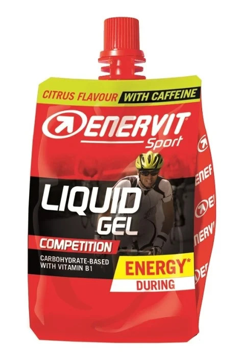 5x Enervit Sport Liquid Gel Caffeine Citrus 60ml Energy Gel Running Cycling