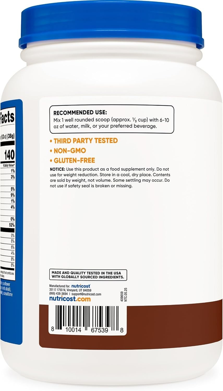 Whey Protein Isolate Milk Chocolate 2LBS Powder 30g Protein Per Serving NSF GMP