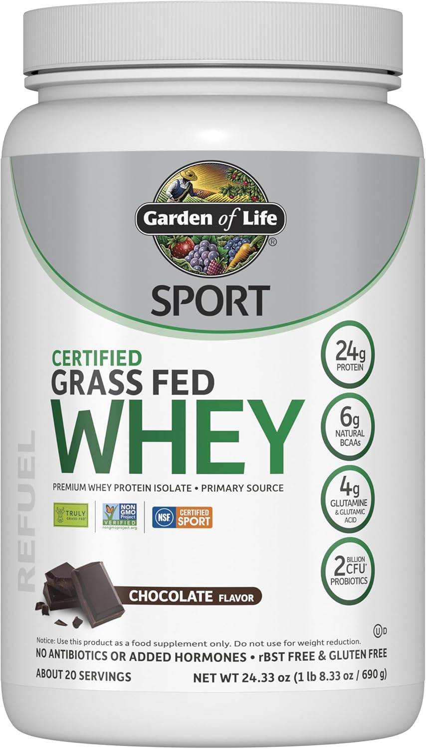SPORT Grass Fed Whey Protein Powder – 24G Whey Protein Isolate for Women & Men w