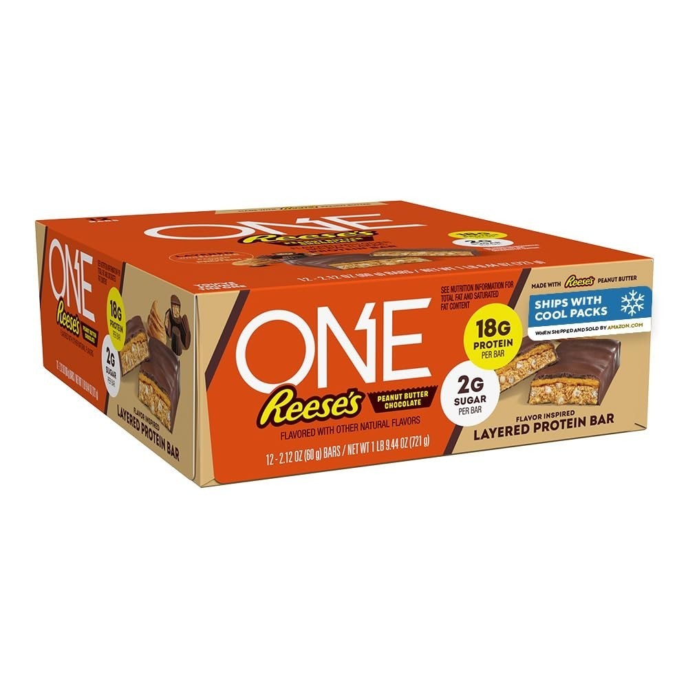 ONE Reese’s Peanut Butter Protein Bar, 18g Protein, Gluten Free, 12 ct