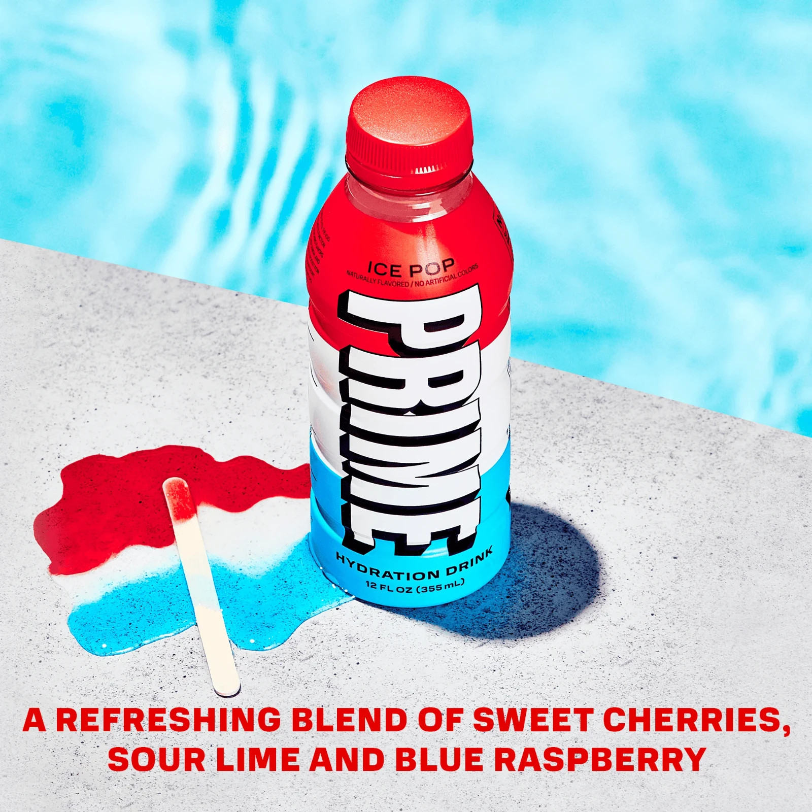 Prime Hydration Sports Drink, Ice Pop, Cherry Freeze, Berry Freeze, 12 fl oz, 15