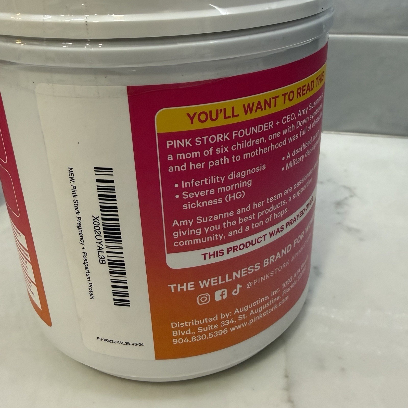Pink Stork Pregnancy & Postpartum Protein Powder for Women, 20g Whey & Collagen