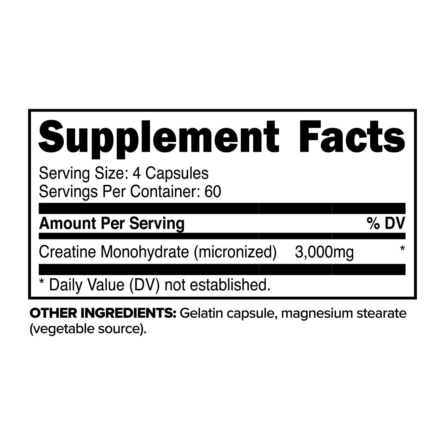 Primaforce Creatine Monohydrate Capsules 240 Capsules, 3,000mg per Serving, …
