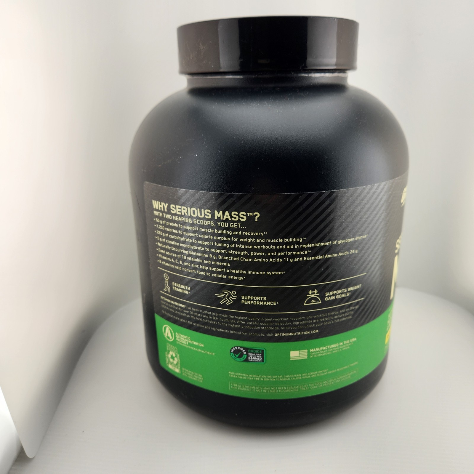 Optimum Nutrition Serious Mass Weight Gain Protein Powder Banana 6lb Exp 9.30.26