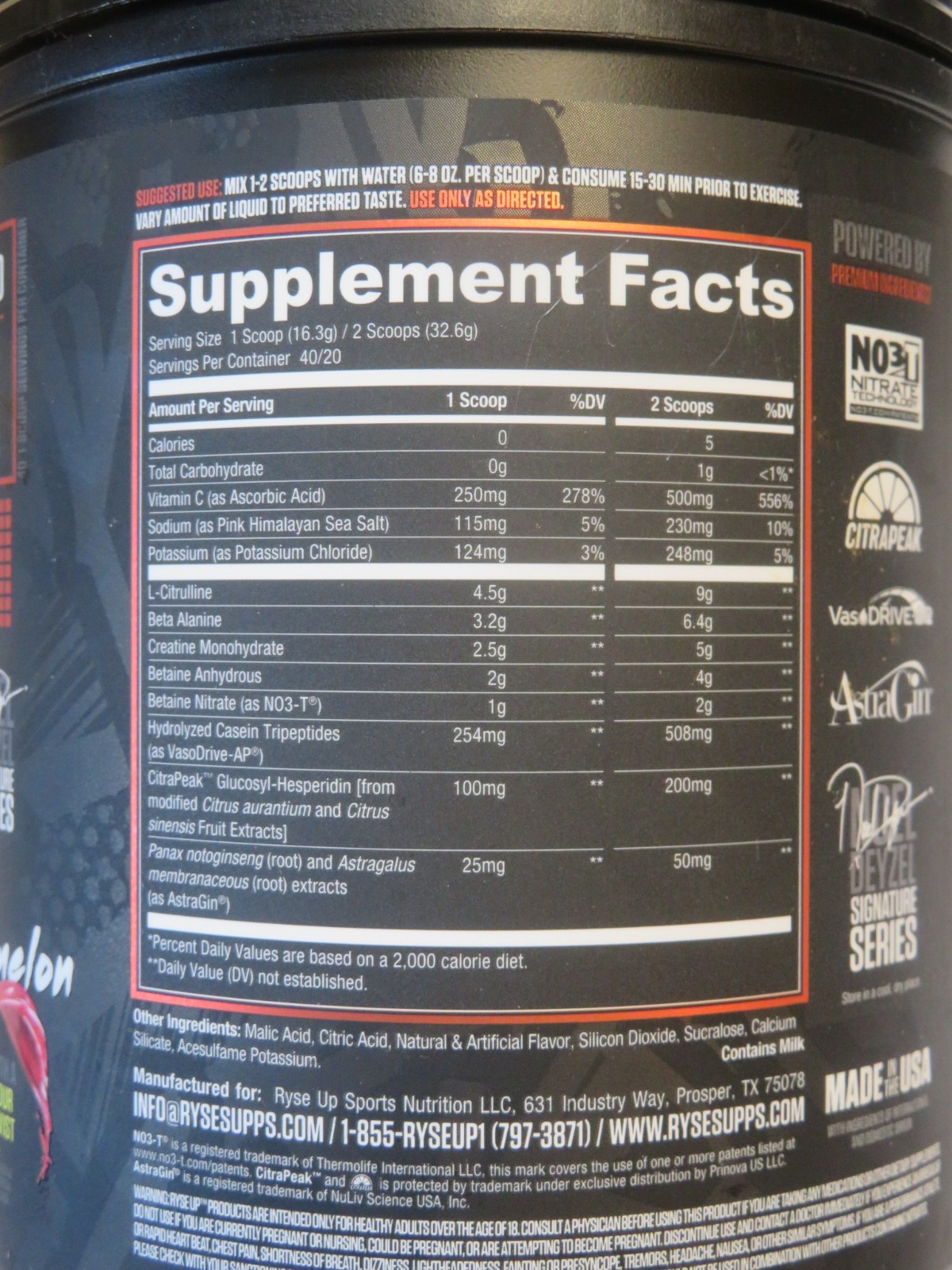 Ryse Up Pump Daddy V2 Non-Stim Pre-Workout 23 Oz 40 Servings Candy Watermelon
