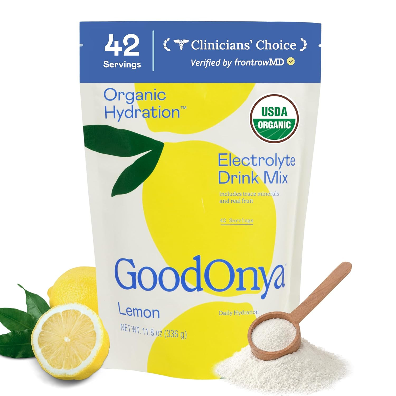 Organic Hydration Electrolyte Drink Mix, Certified Organic Hydration Powder, Non