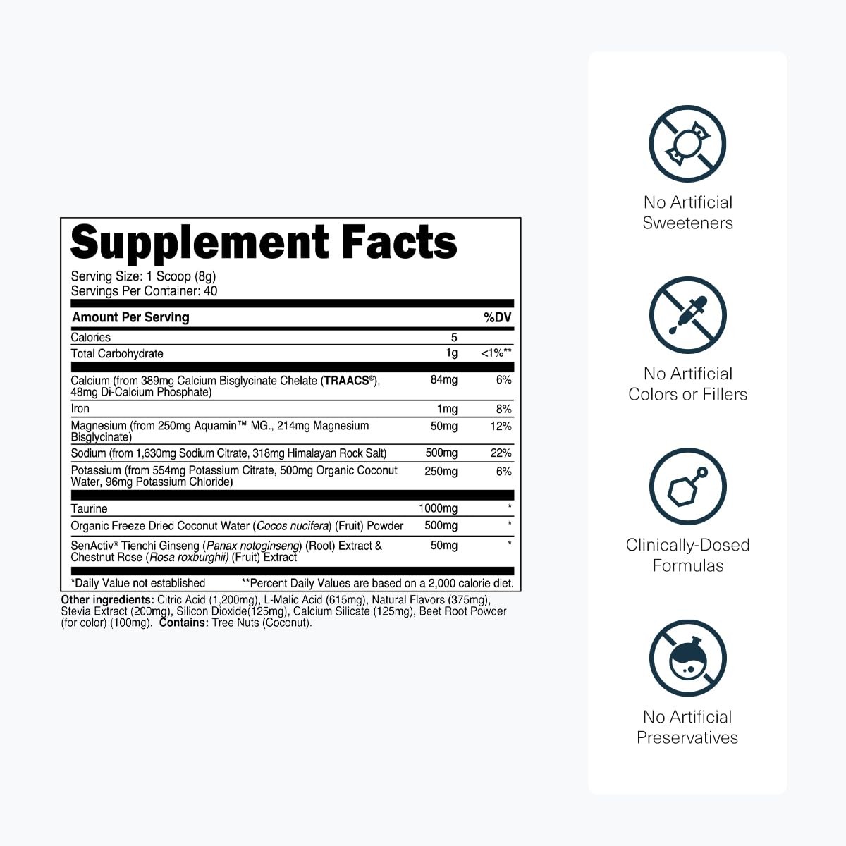 Transparent Labs Hydrate Naturally Sweetened Electrolytes Powder – Hydration