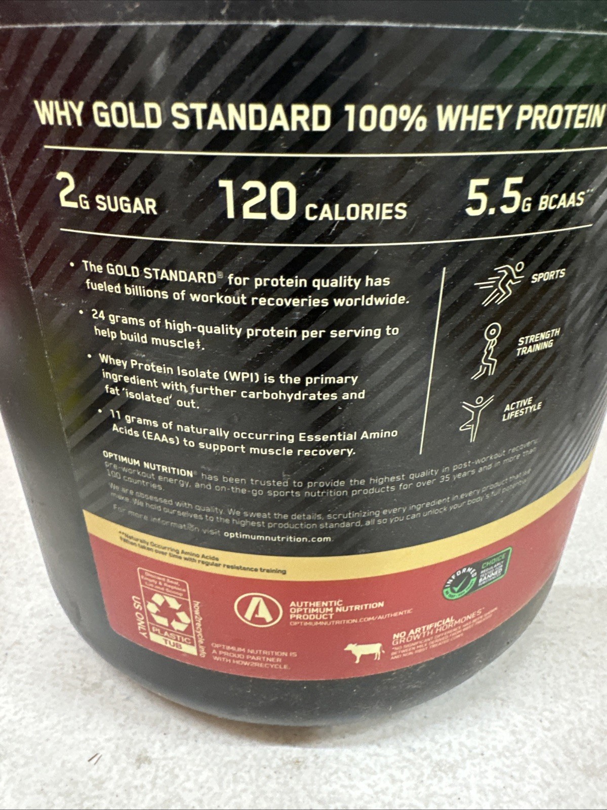 OPTIMUM NUTRITION GOLD STANDARD 100% WHEY™ PROTEIN 5LB Muscle Support & Recovery