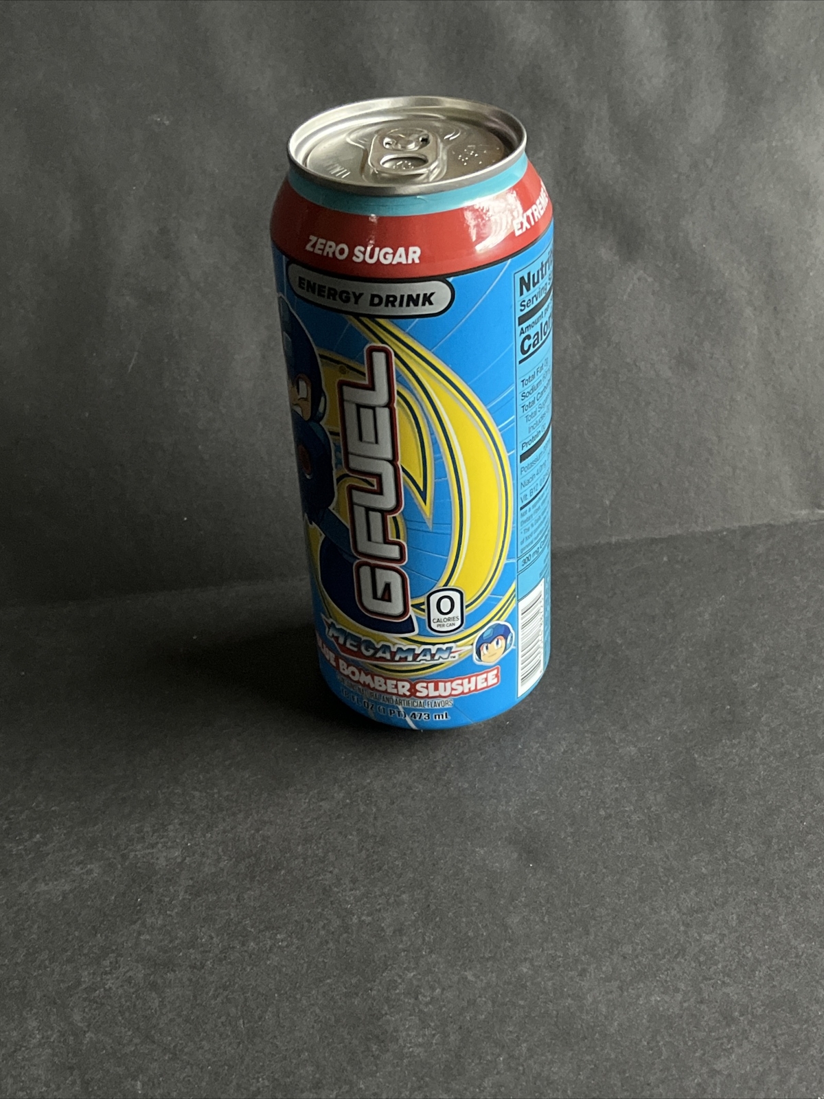 Megaman Blue Bomber Slushee G Fuel Energy Drink Full 16 FL OZ Limited Edition