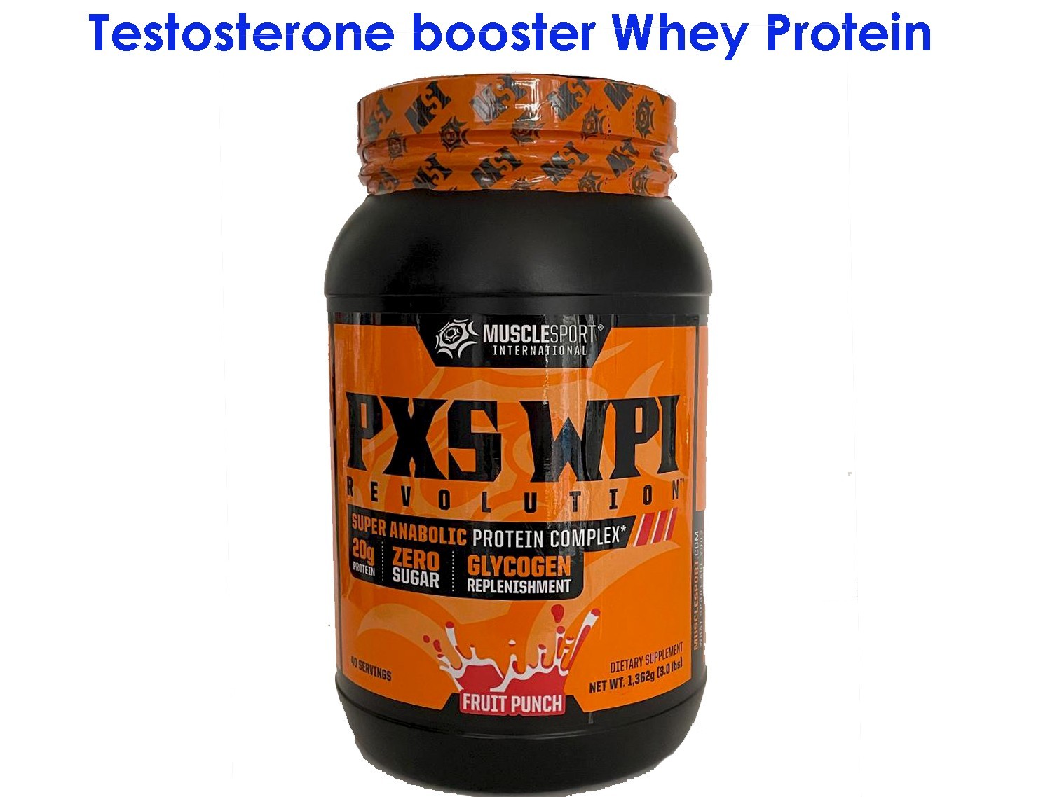 PXS WPI REV.Testosterone booster Whey Protein Isolate Fruit Punch flavor 40 Serv