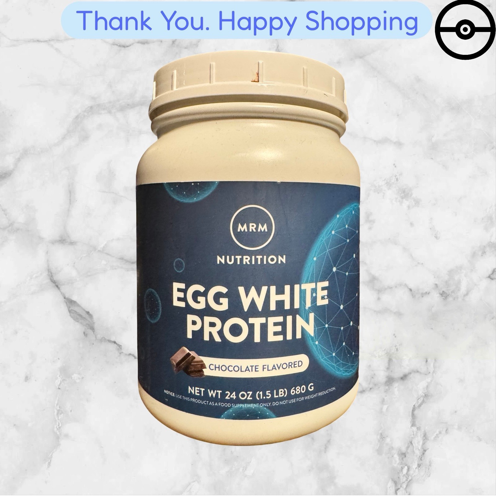 MRM Egg White Protein Chocolate Flavored , 24 oz ,exp 05/2027