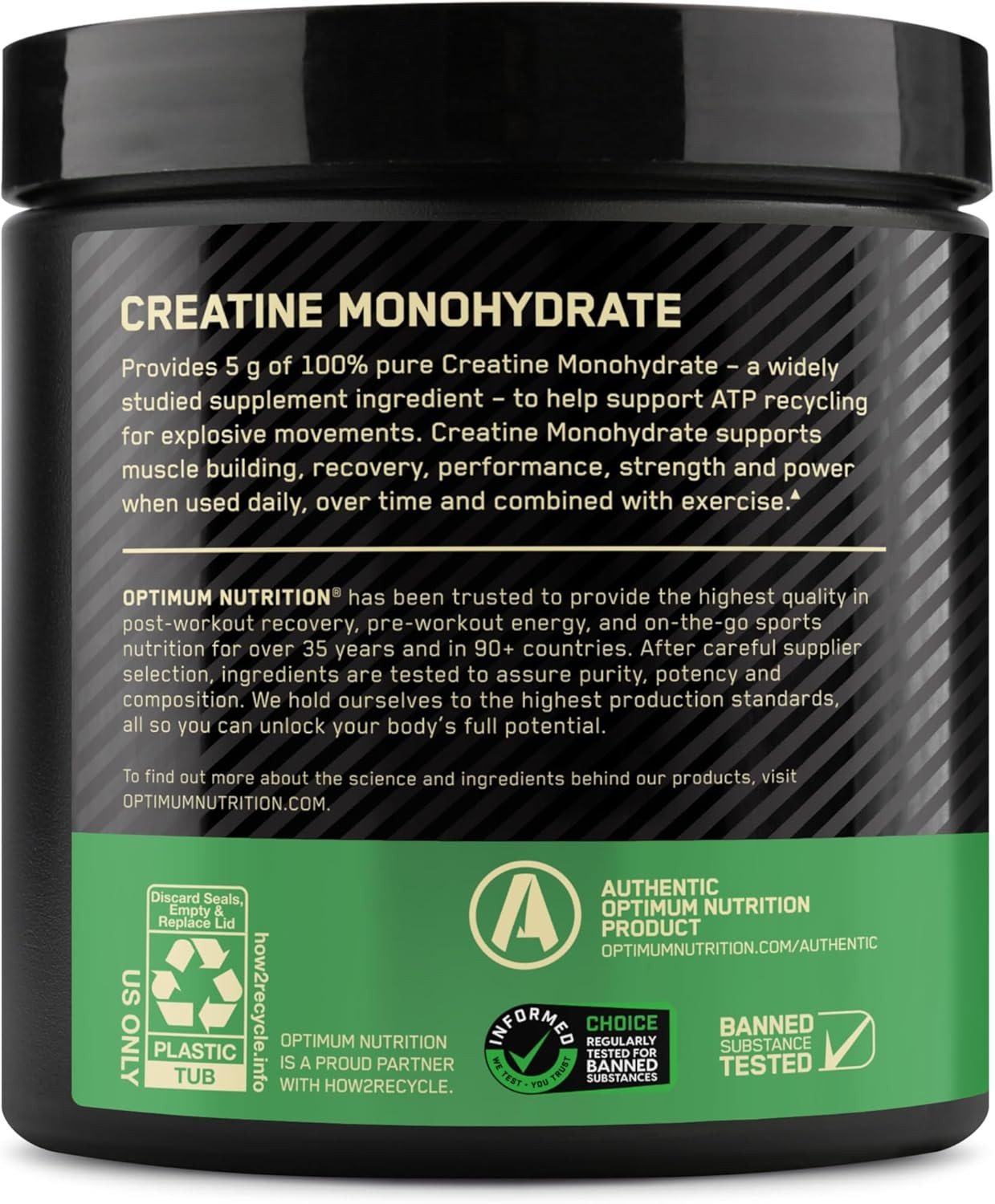Optimum Nutrition Micronized Creatine Monohydrate Powder, Blueberry Lemonade Cre