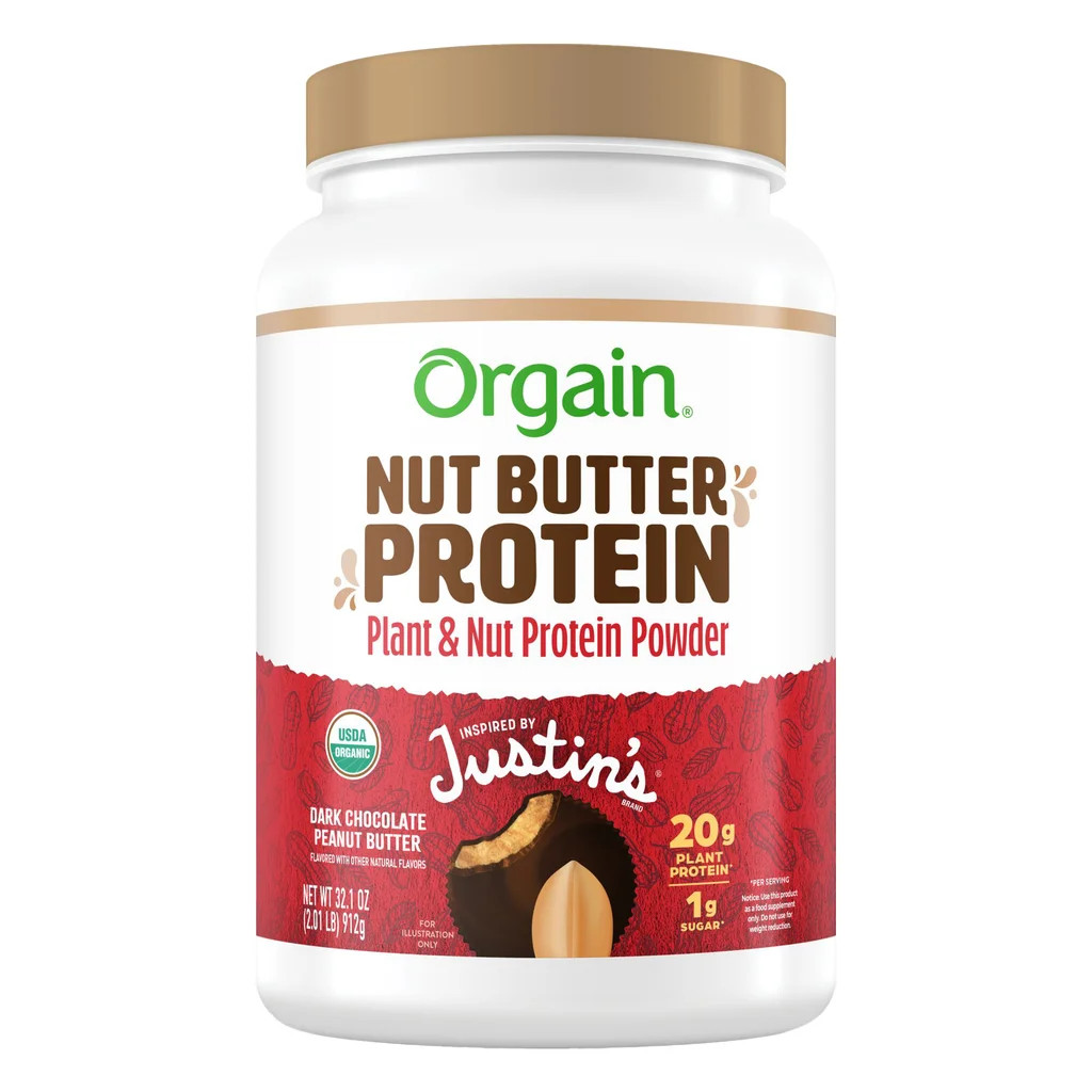 Orgain Justin’s Nut Butter Protein Powder Dark Chocolate Peanut Butter 2.01 lb