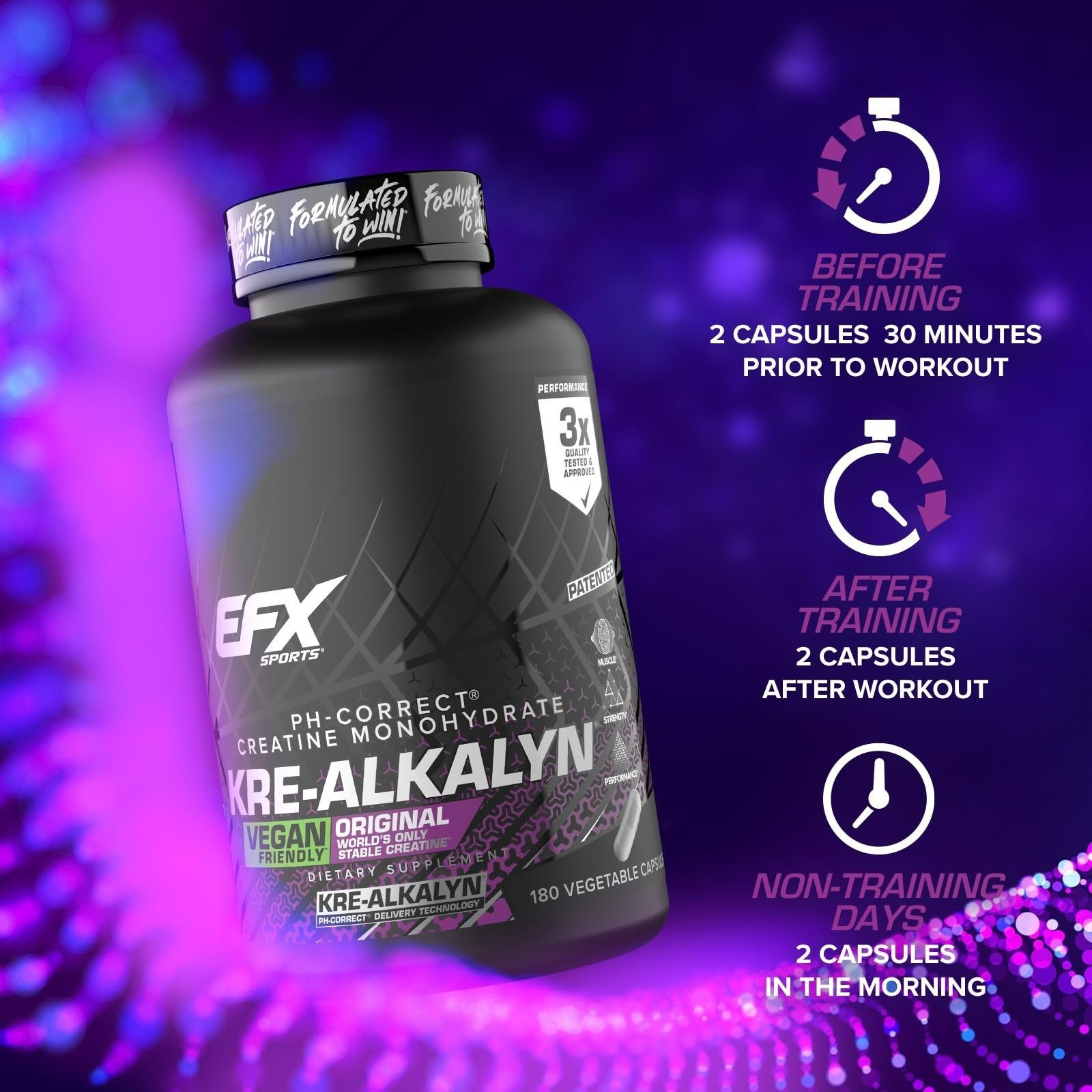 Kre-Alkalyn EFX Creatine Monohydrate Capsules | Vegan | Muscle Growth