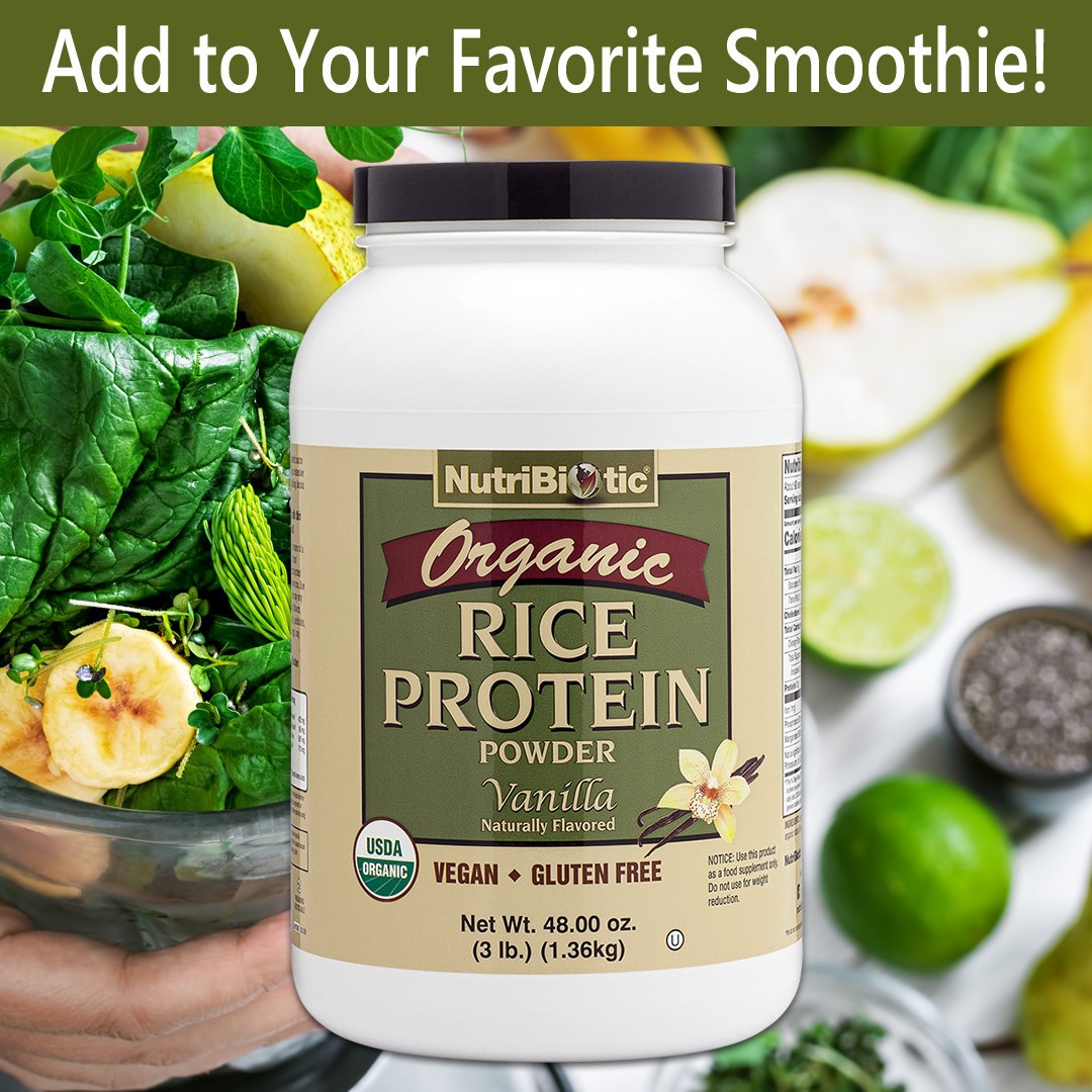 NutriBiotic Organic Rice Protein, Vanilla Protein Powder 3 Lb (1.36 Kg)