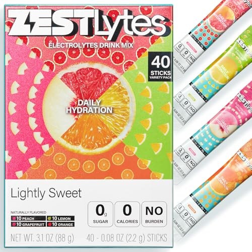 40 Sticks Low Sodium Sugar Free & 0 Calorie Electrolyte Hydration Mixed Flavor