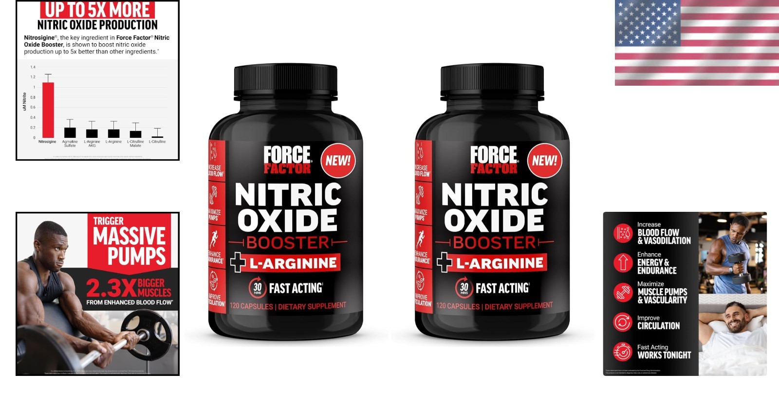 Nitric Oxide Booster 240 Caps – 2 Pack