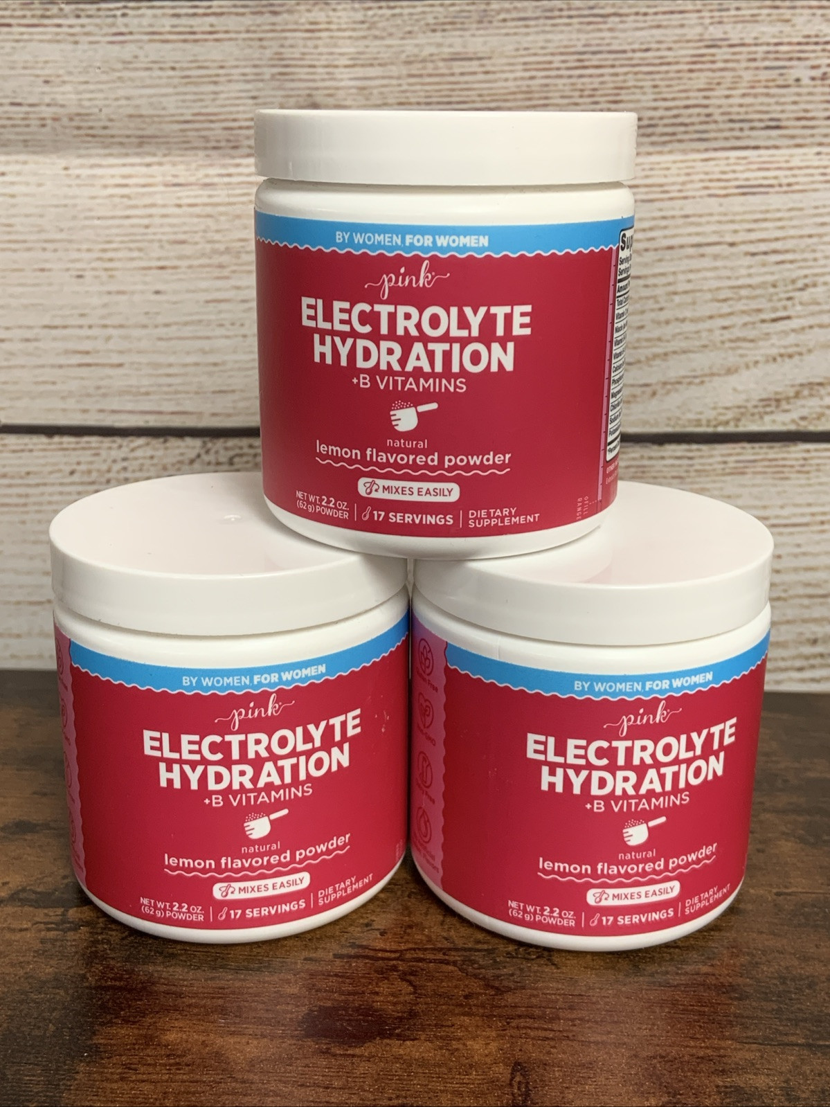 3X Nature’s Truth Electrolyte Hydration B Vitamins Powder Lemon Pink Women 10/26