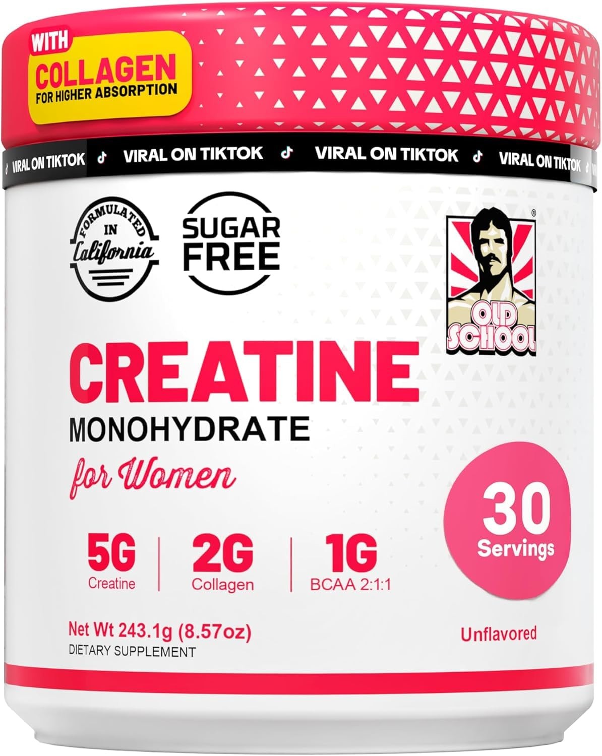 Monohidrato De Creatina Polvo Con Colágeno Para Crecimiento Muscular De Mujeres