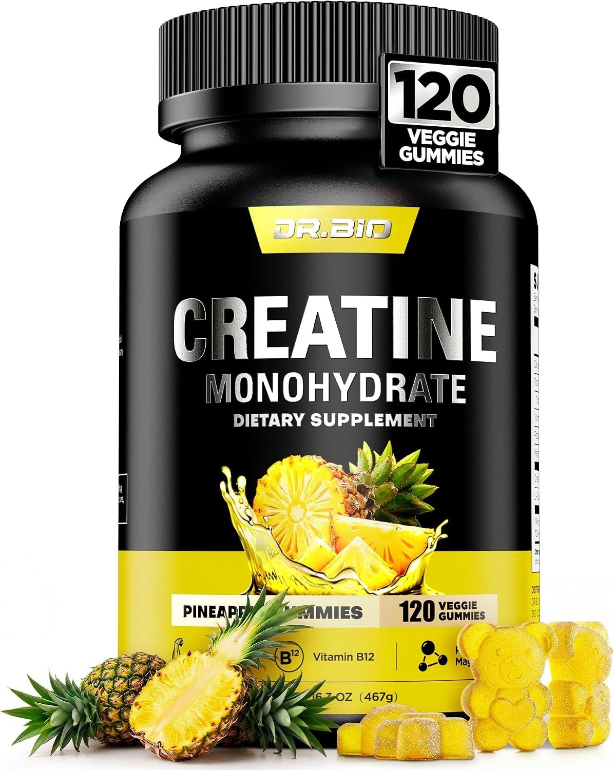 Powerful Pineapple Creatine Gummies – 5000mg Energy and Muscle Recovery Formula
