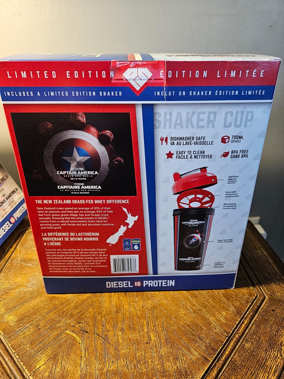 Diesel New Zealand Whey Protein Powder Limited Edition Captain America Shaker