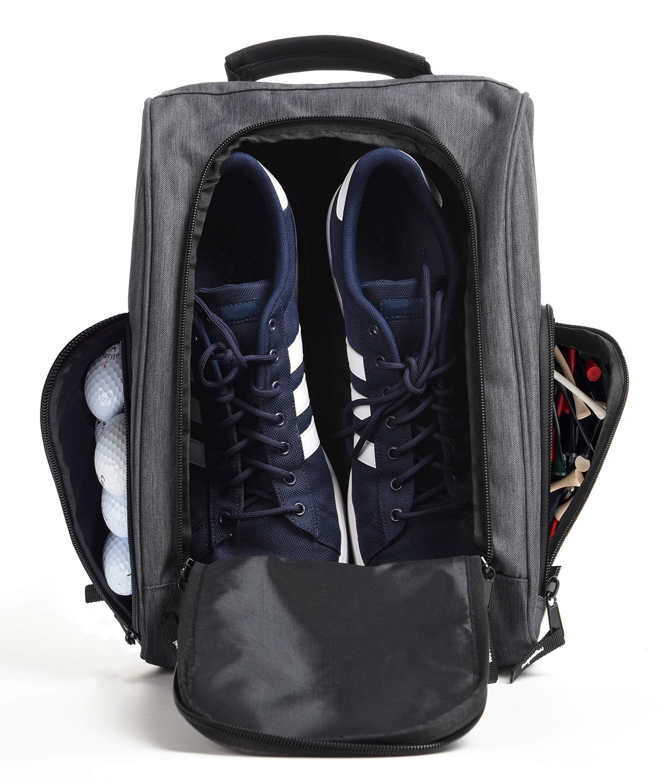 Athletico Golf Shoe Bag Zippered Carrier Ventilated Pocket Gray