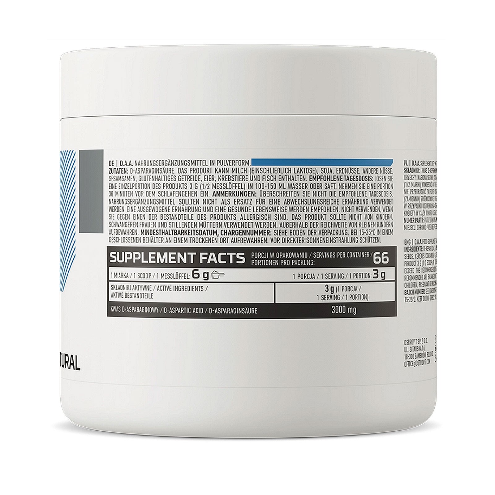 DAA 3000 – 200g – TESTO production, muscle strength, libido, regeneration