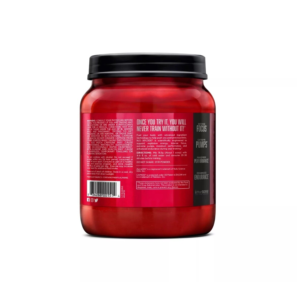 BSN N.O.-XPLODE Pre Workout Supplement with Creatine, Beta-Alanine, and Energ…