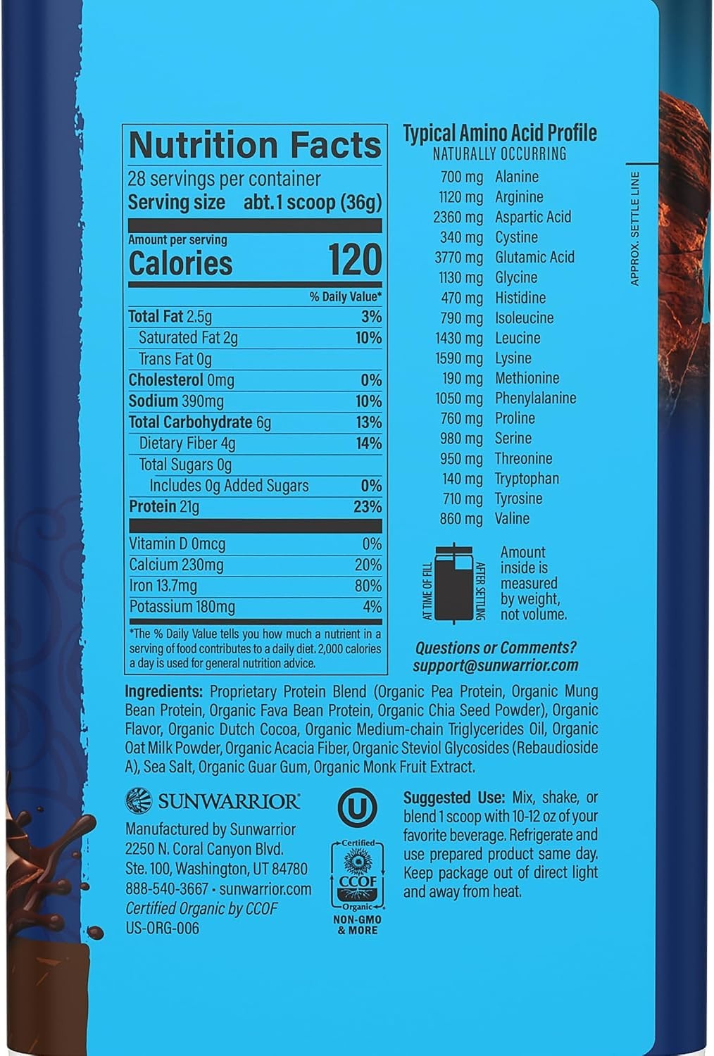 Organic Chocolate Warrior Blend Performance Protein, 35.52 OZ