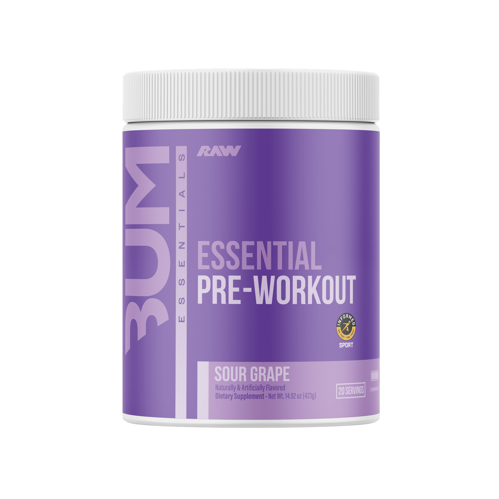 Essentials Pre Workout Powder, Sour Grape, 20 Servings