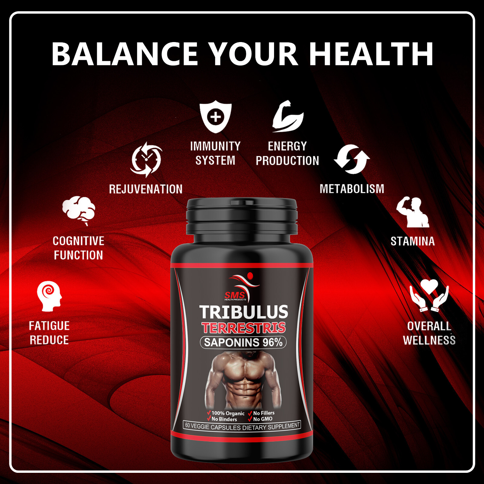 TRIBULUS TERRESTRIS 96% SAPONINS EXTRACT BODY BUILD TESTOSTERON BOOST AID 3X