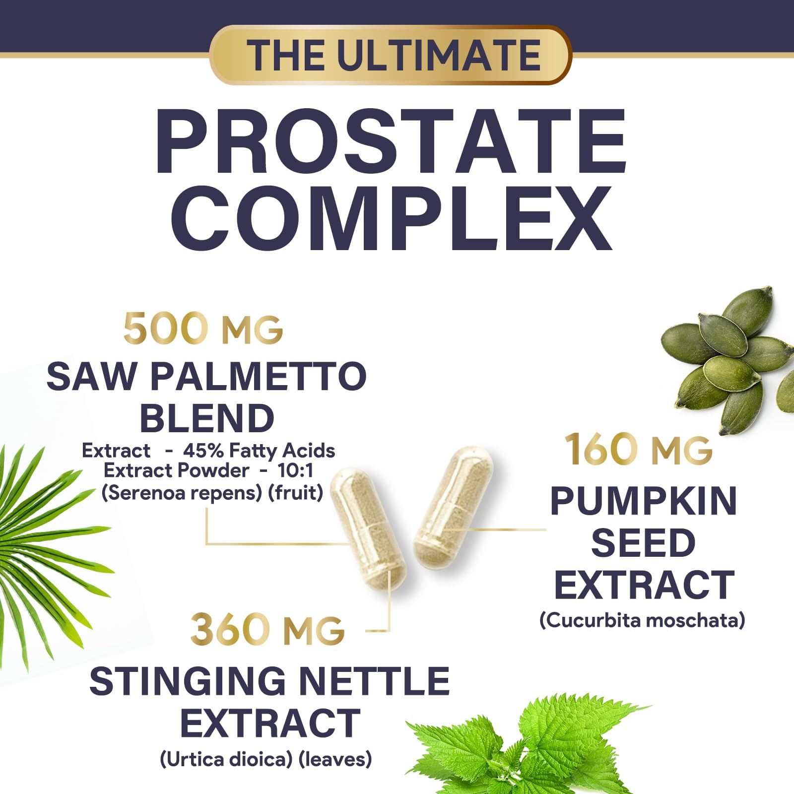 Prostate Health Supplements for Men 1000mg – 3X 120 Count (Pack of 1)