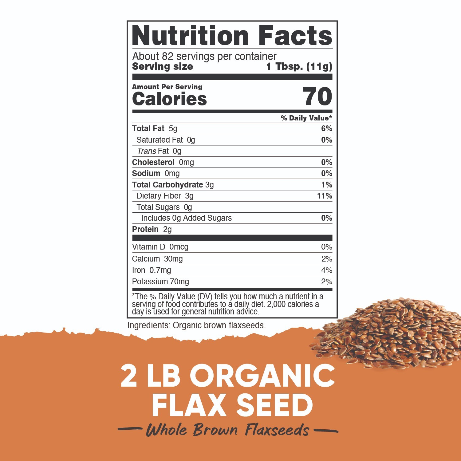 Nutricost Pantry Organic Flaxseeds (2 Pounds) – Whole Brown Flaxseeds