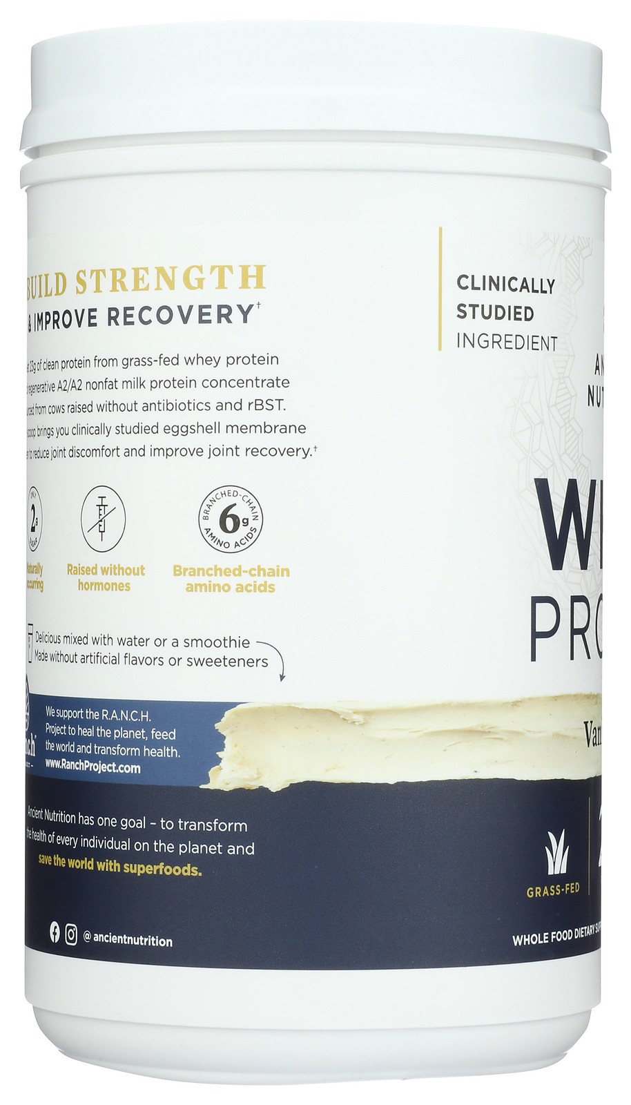 Vanilla Bean Whey Protein Powder By Ancient Nutrition 21 Oz 6G 1 Pack
