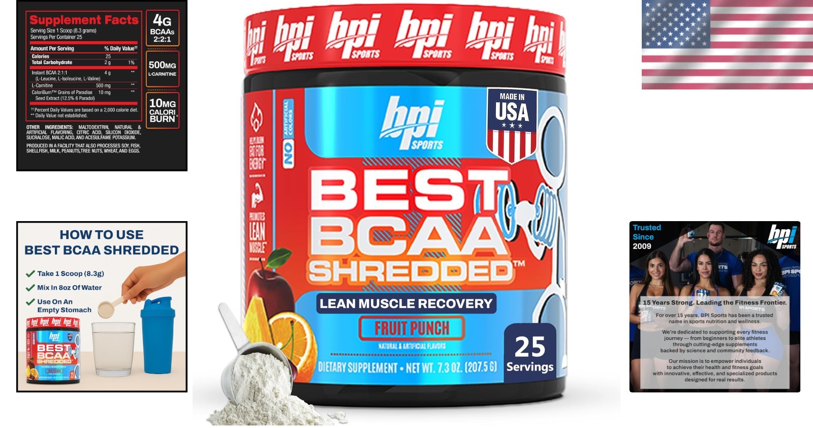 Thermogenic BCAA Powder for Lean Muscle – Caffeine-Free Fruit Punch, 25 Servings