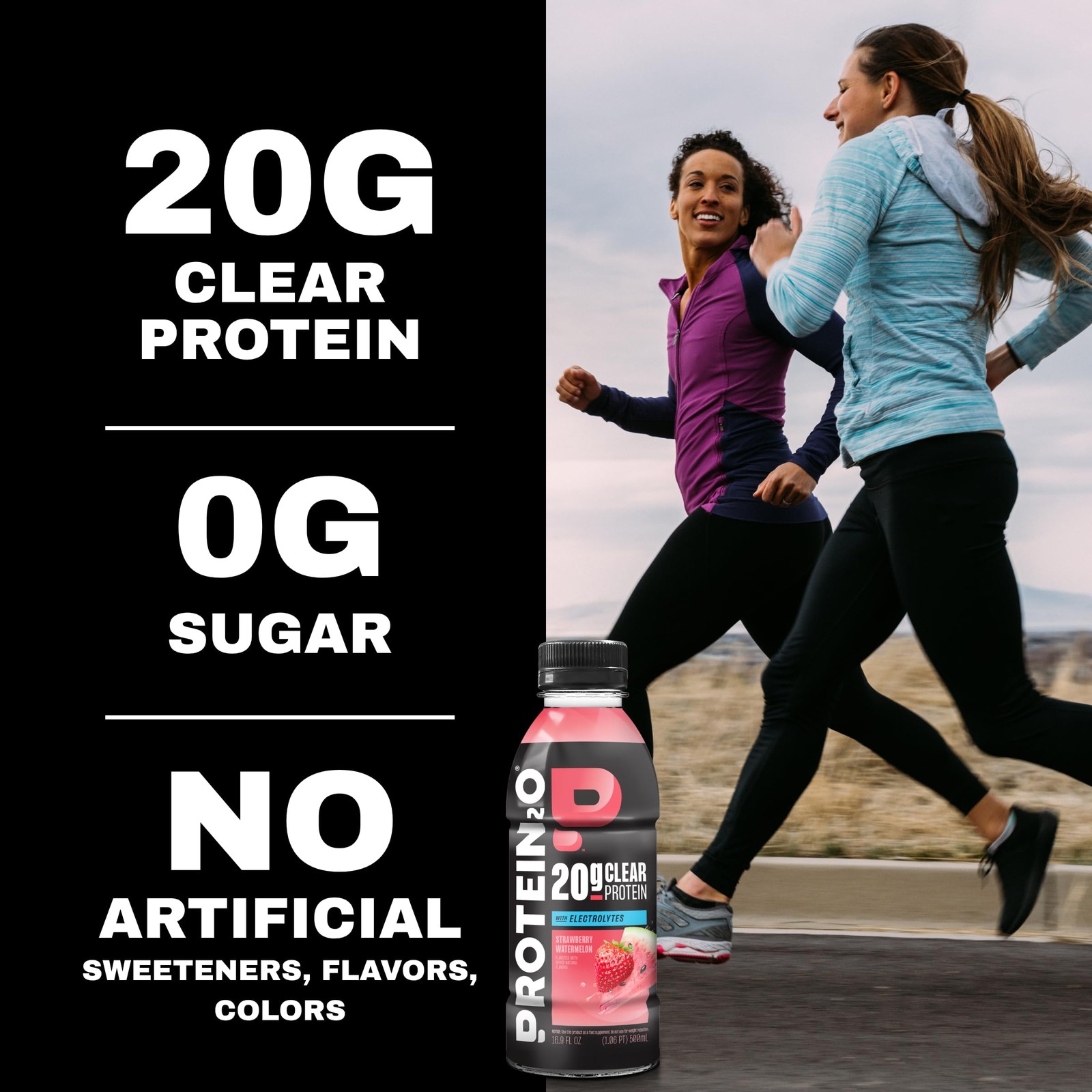 Protein2o Hydration Drink – 2-in-1 Liquid Clear Whey 16.9 Fl Oz (Pack of 12)