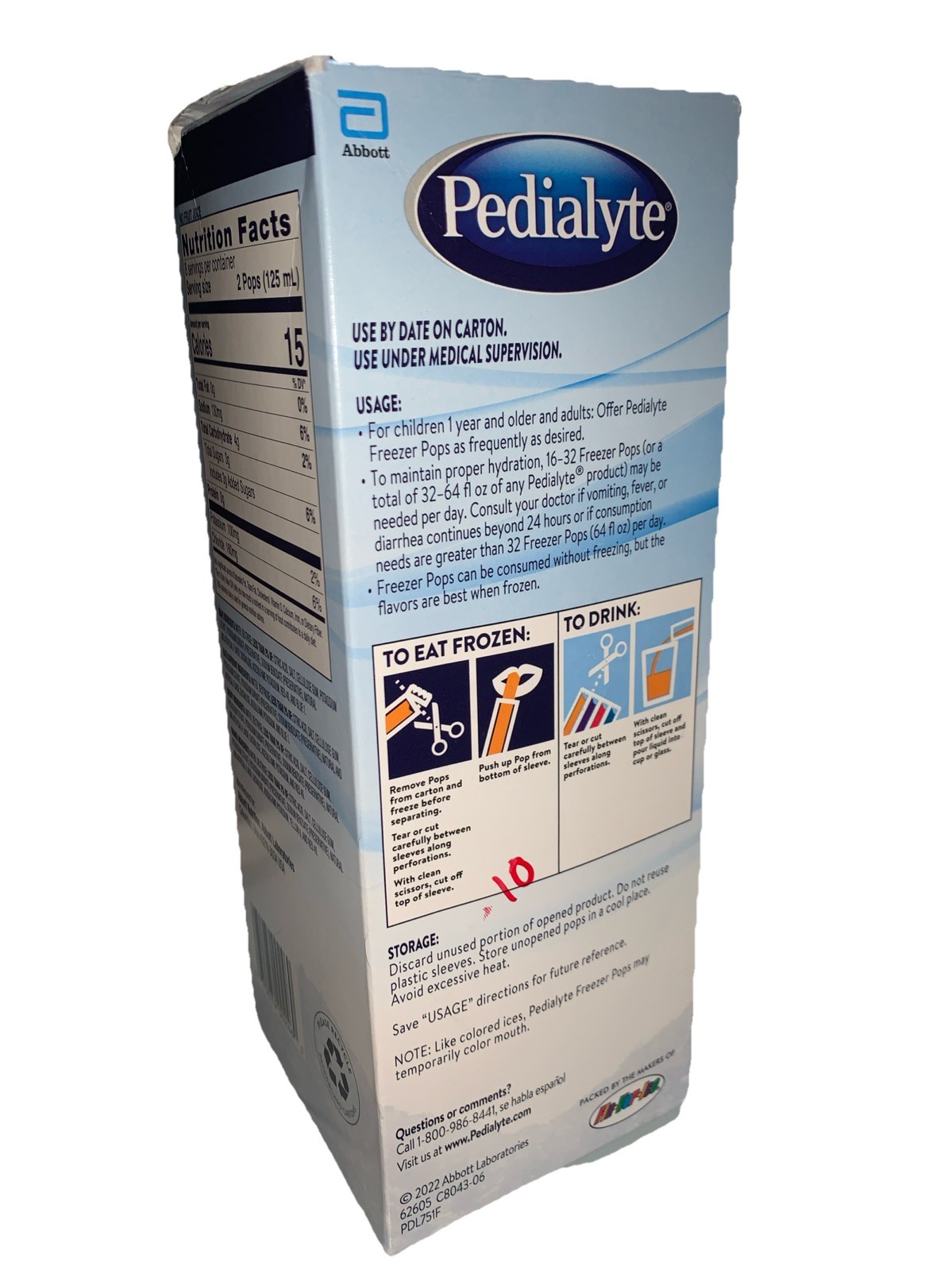 Pedialyte Freezer Pops Oral Electrolyte Solution Natural Assorted Flavors 16ct
