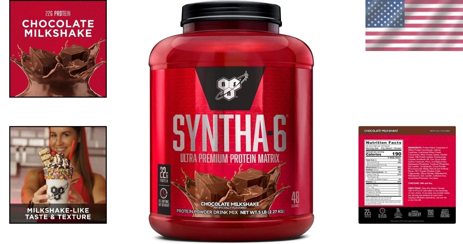 Ultra- SYNTHA-6 Whey Protein – 22g Protein, Gluten Free, 48 Servings