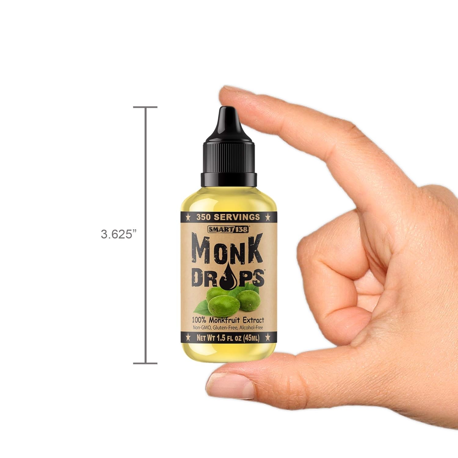 Monk Drops – 100% Monkfruit Liquid Sweetener, Zero 1.5 Fl Oz (Pack of 1)