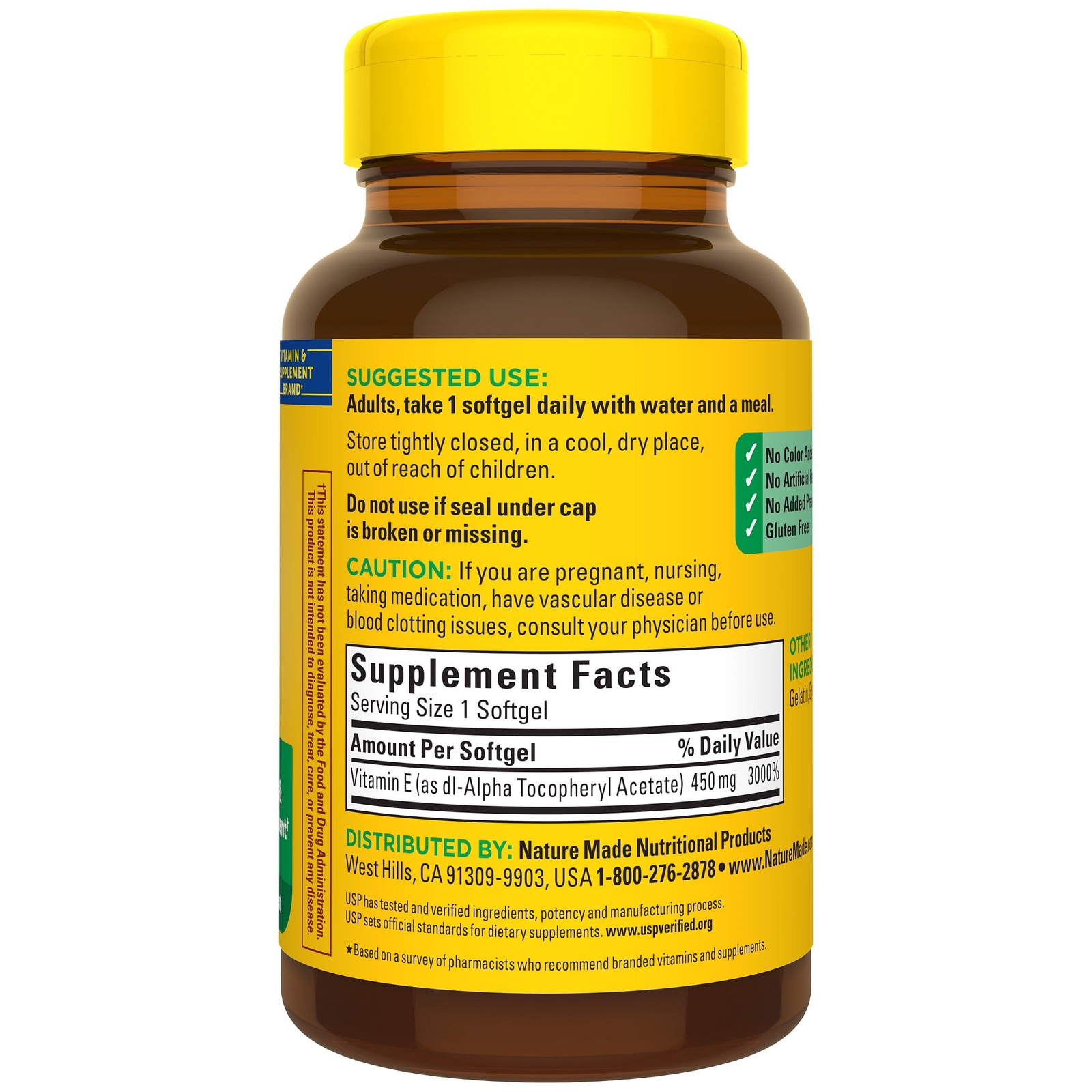 Nature Made Vitamin E 450 mg (1000 IU), 60 Softgels