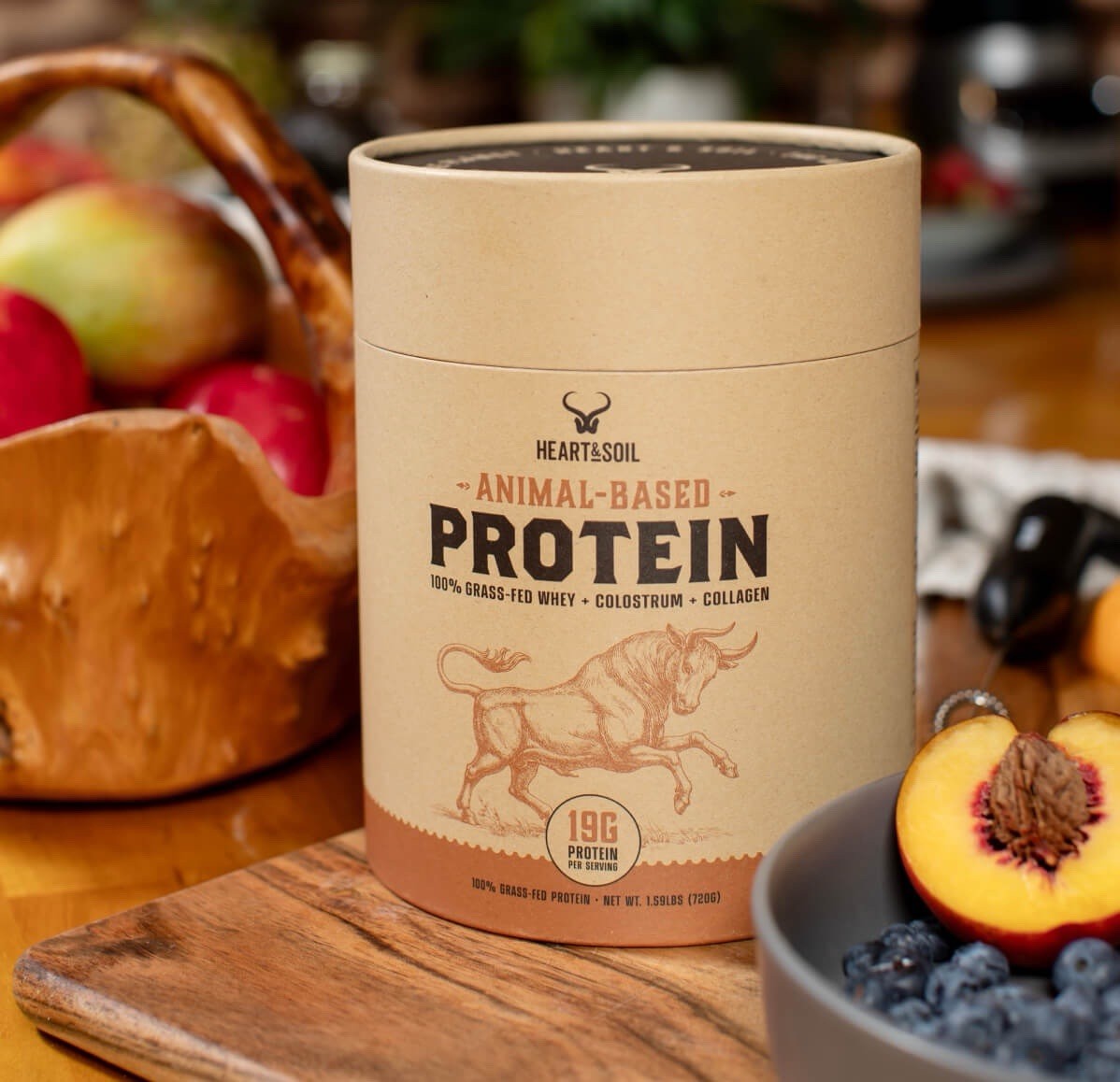 HEART & SOIL Animal based protein-100% Grass-Fed  Whey with Collagen & Colostrum
