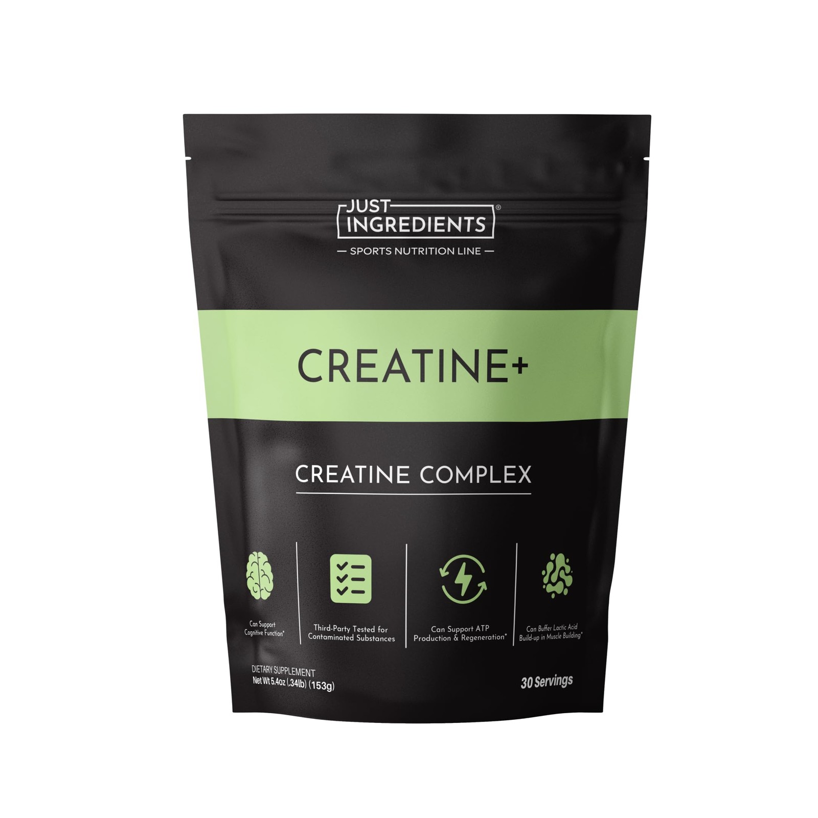 JUST INGREDIENTS Creatine Monohydrate Powder with Rejen 5.4 Ounce (Pack of 1)