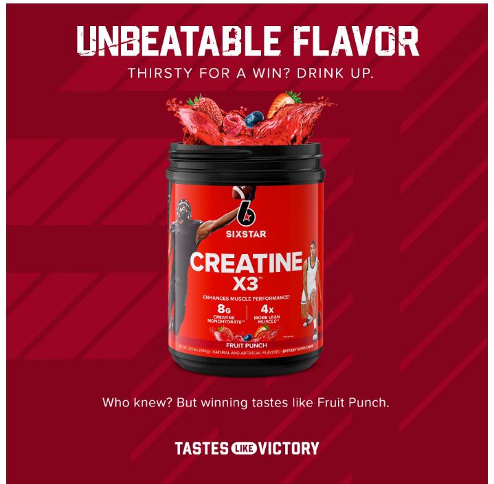 Six Star Pro Creatine X3 BCAA Fruit Punch 2.18LB 30 Servings