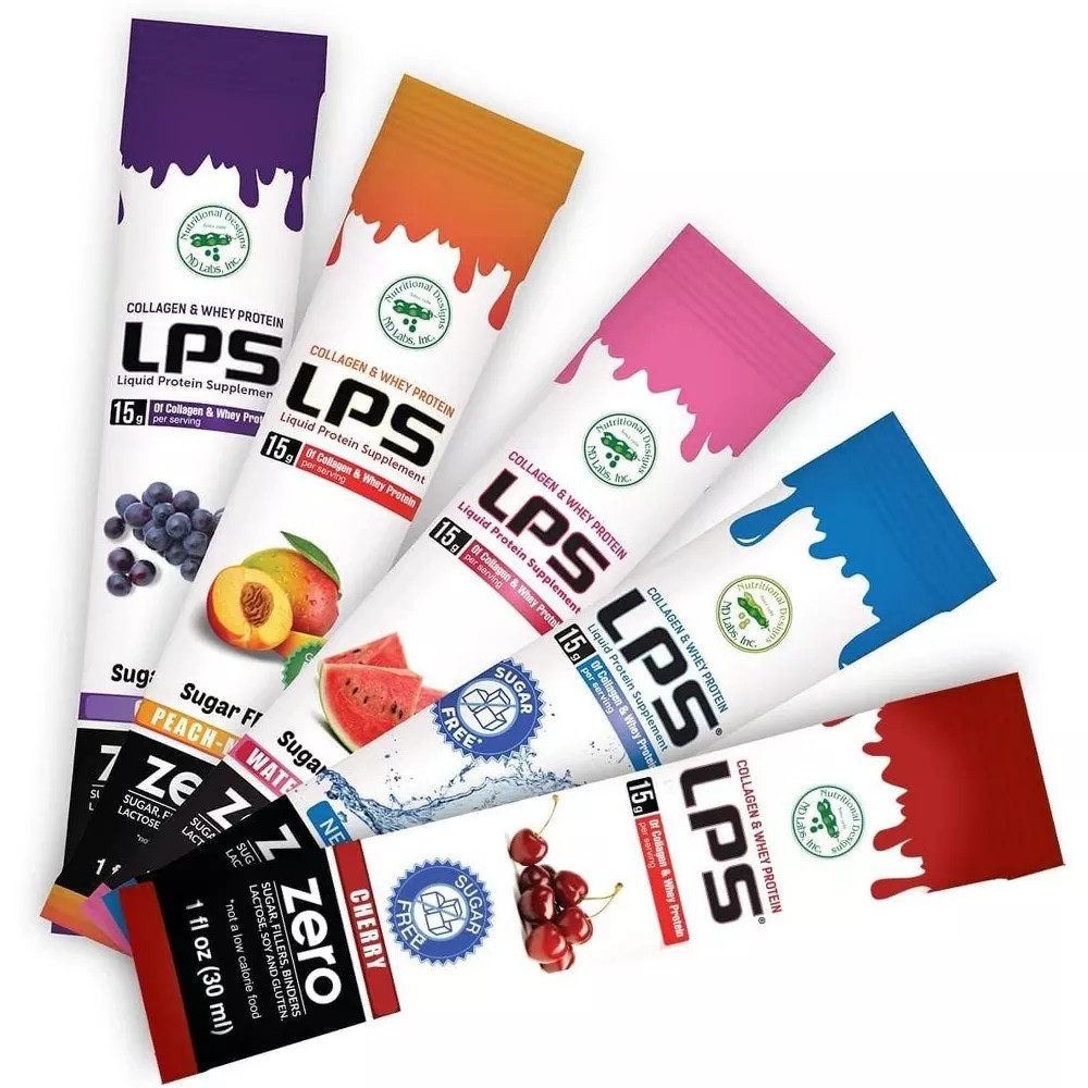 LPS Sugar-Free Liquid Collagen & Whey Protein Supplement Variety Packet 1oz 30Ct