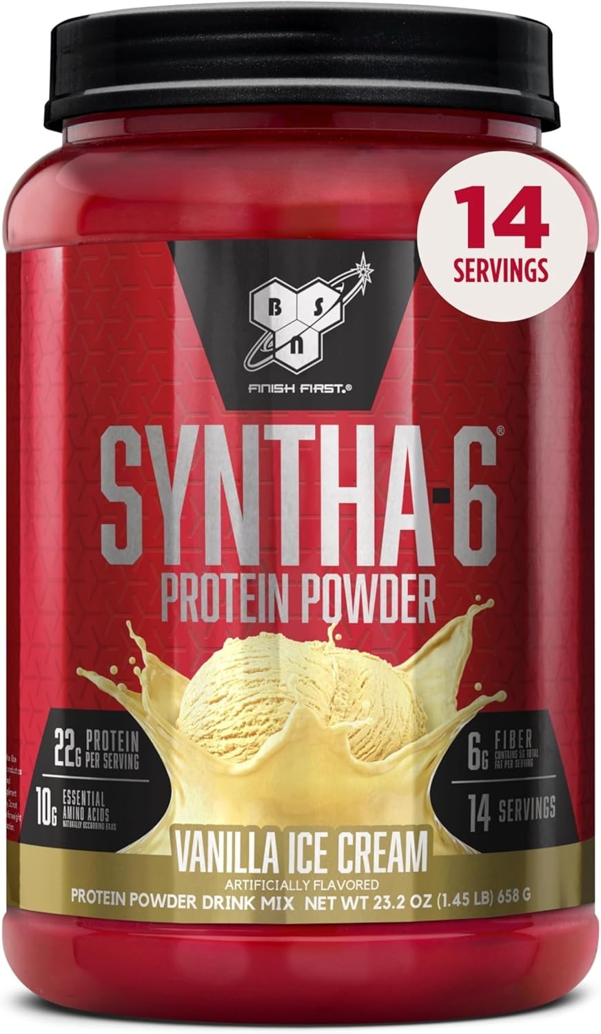 Vanilla Ice Cream SYNTHA-6 Protein Powder – 14 Servings, Muscle Gain & Recovery